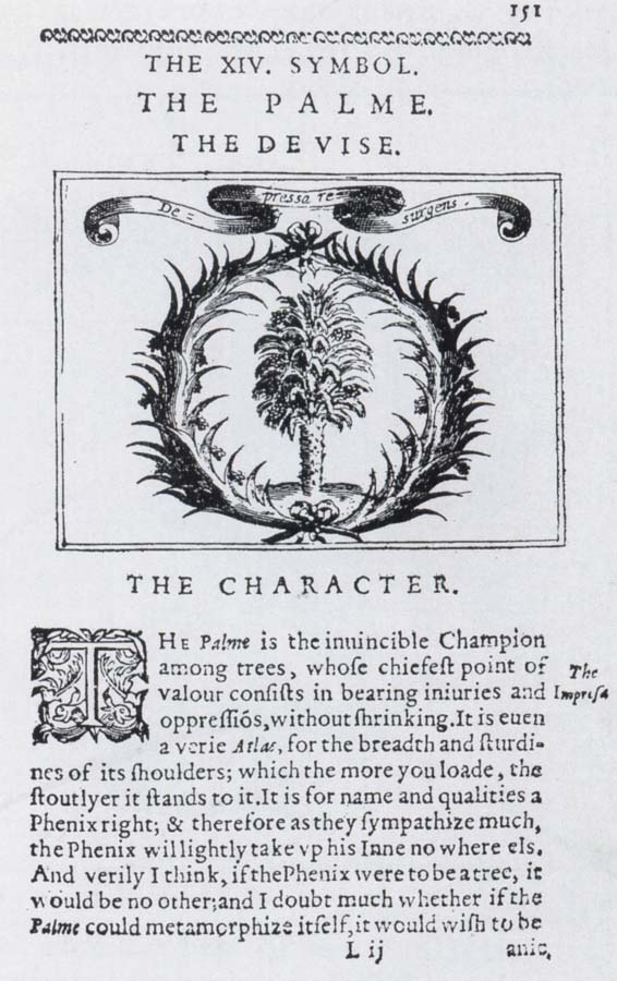 The palm as an emblem of Chastity